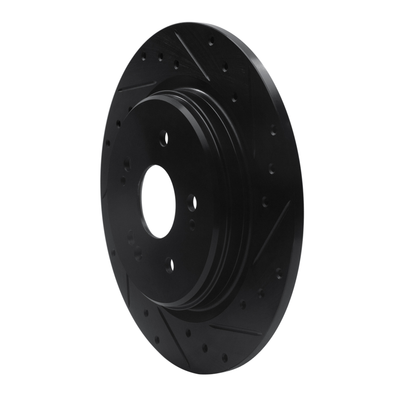 Acura TLX Brake Rotor (1) - Rear Right - R1 Concepts - Drilled & Slotted - Black - `15-`25